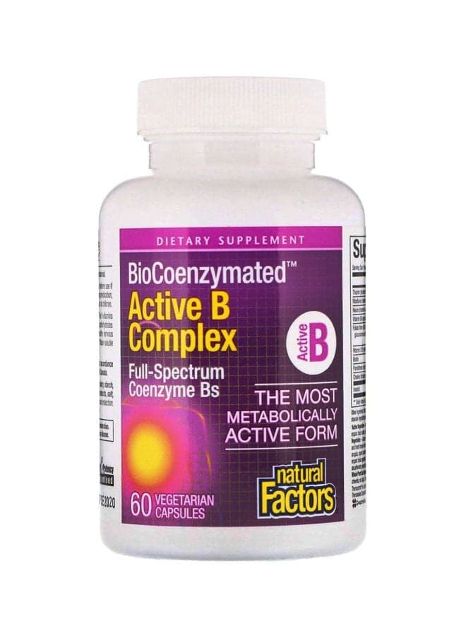 BioCoenzymated Active B Complex Dietary Supplement - 60 Capsules
