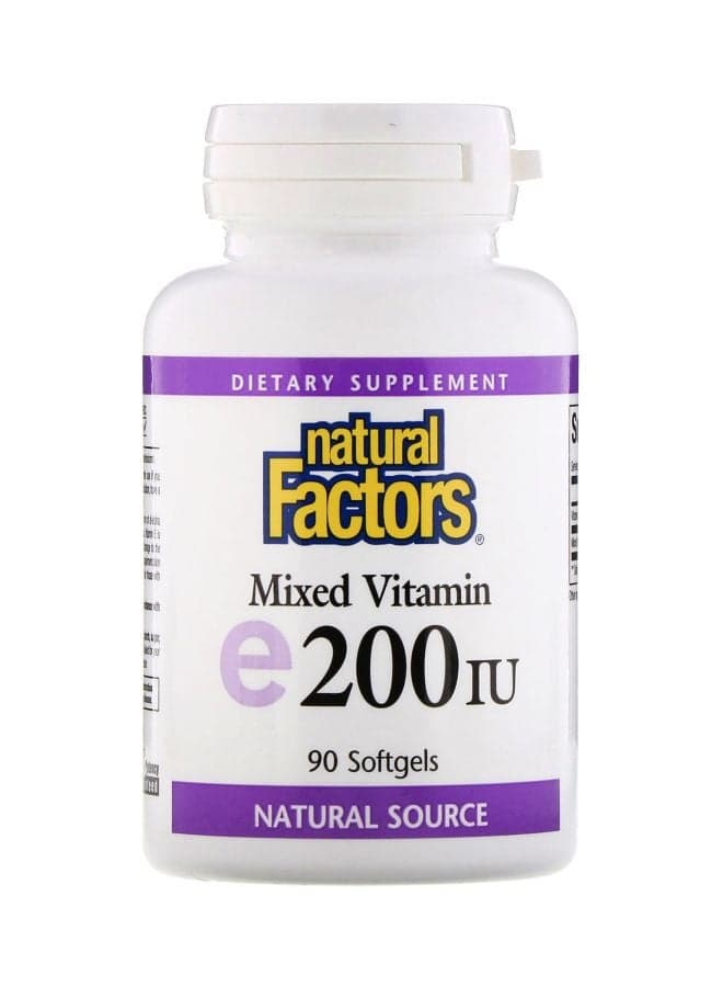 Mixed Vitamin E 200 IU Dietary Supplement - 90 Softgels