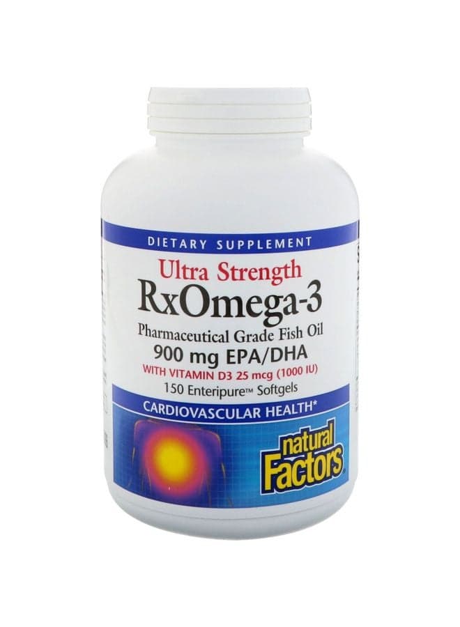 Ultra Strength RxOmega-3 900mg Dietary Supplement - 150 Enteripure Softgels