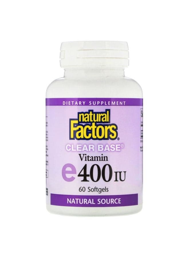 Clear Base Vitamin E Dietary Supplement 400 IU - 60 Softgels