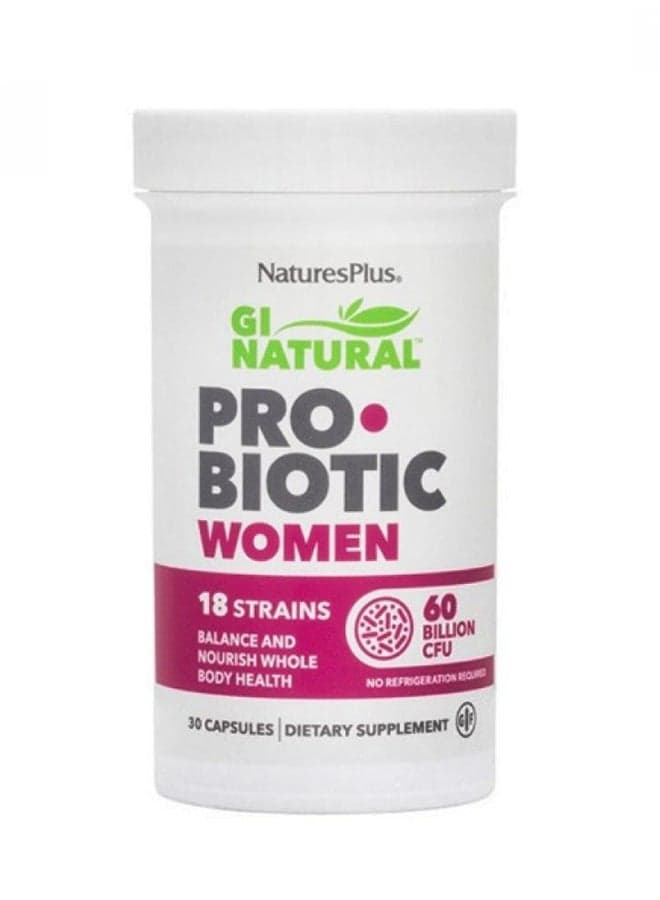 GI Natural Probiotic Dietary Supplement 60 Billion CFU-30 Capsules