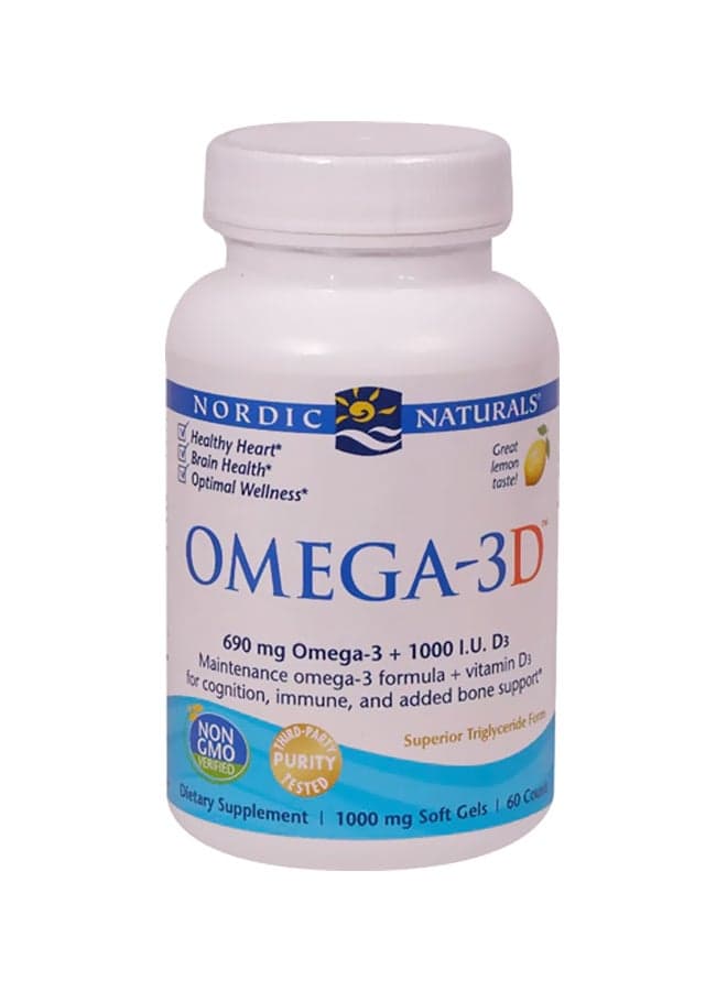 Omega-3D Lemon Dietary Supplement 1000 mg - 60 Softgels