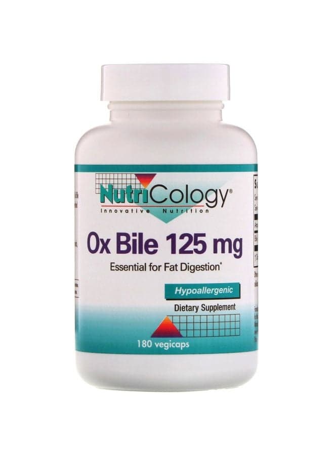 Ox Bile Dietary Supplement 125mg - 180 Capsules