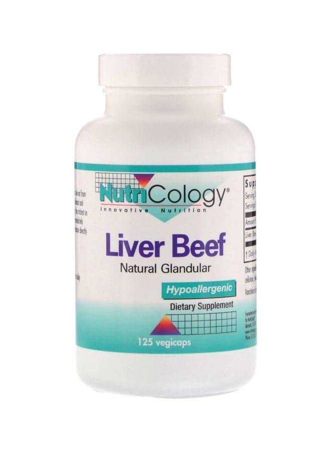 Liver Beef Natural Glandular Dietary Supplement - 125 Vegiecaps