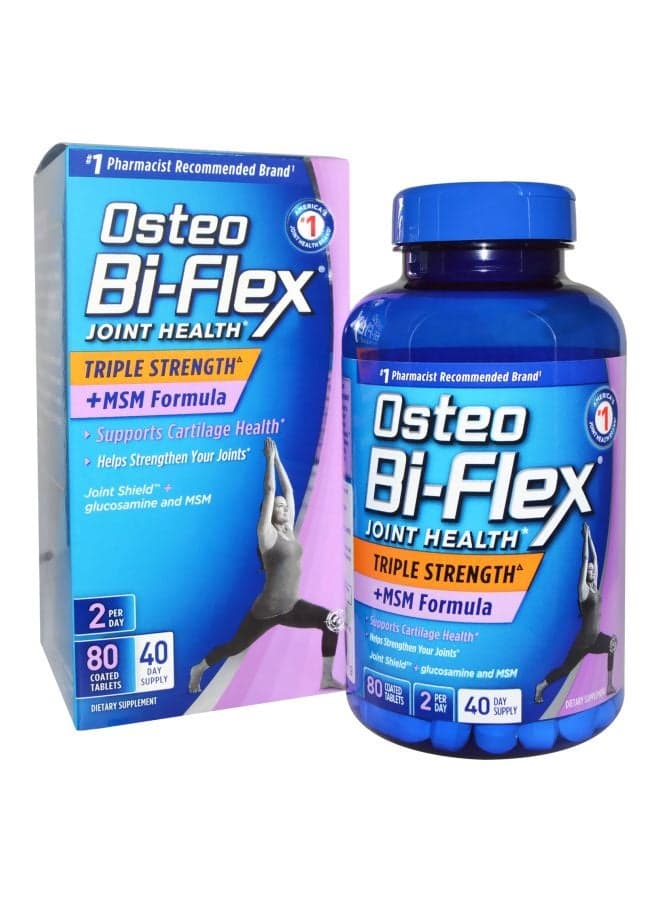 Joint Health Triple Strength Plus MSM Formula Dietary Supplement - 80 Tablets