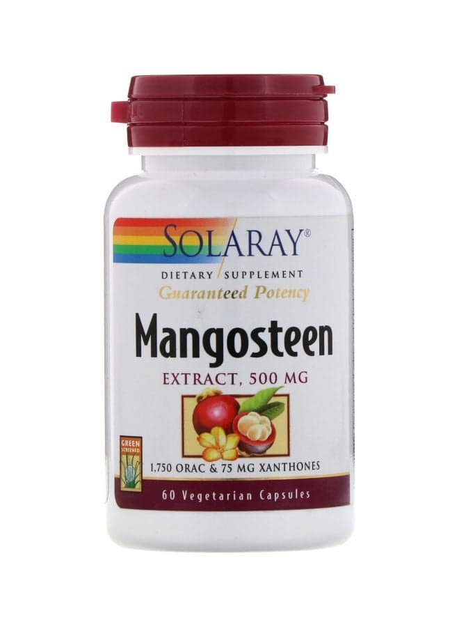 Mangosteen Extract 500mg Dietary Supplement - 60 Vegetarian Capsules