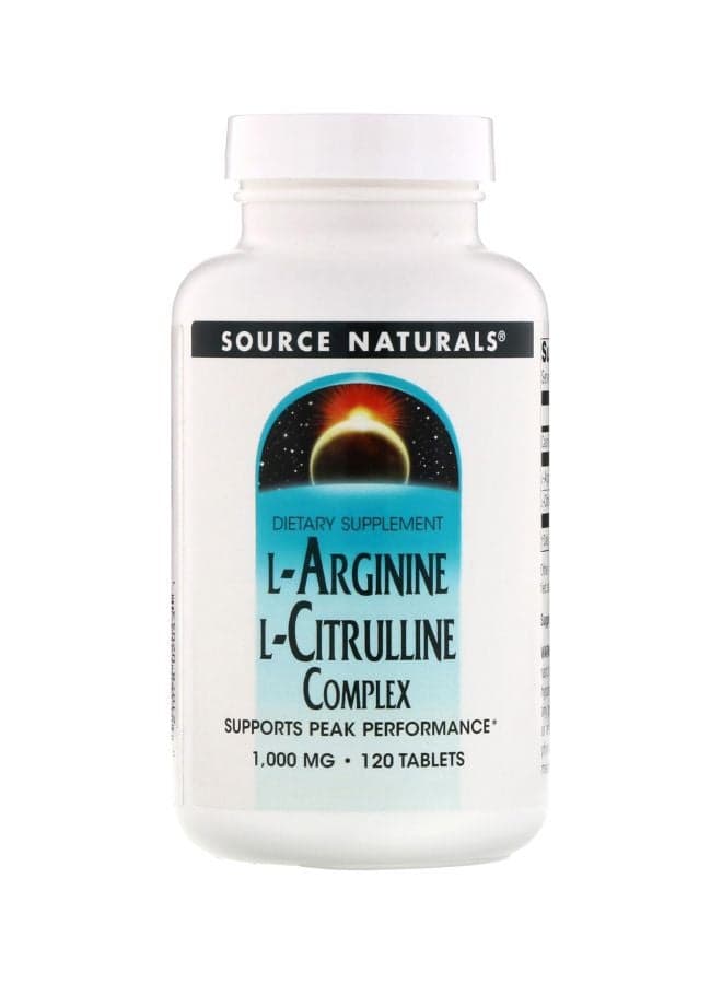 L-Arginine L-Citrulline Complex 1,000mg Dietary Supplement - 120 Tablets
