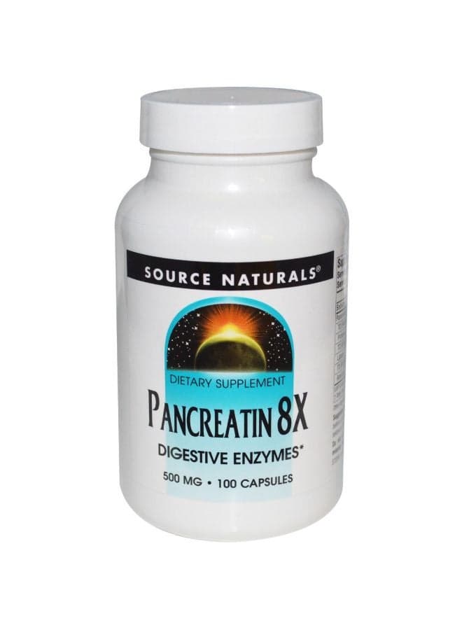Pancreatin 8X Dietary Supplement 500 mg - 100 Capsules
