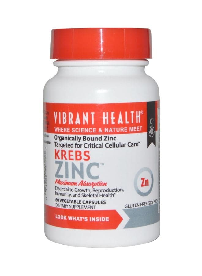 Krebs Zinc Dietary Supplement 60 Veggie Capsules