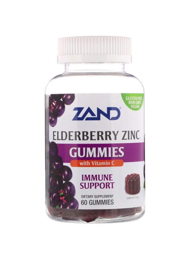 Elderberry Zinc Gummies With Vitamin C Dietary Supplement - 60 Gummies
