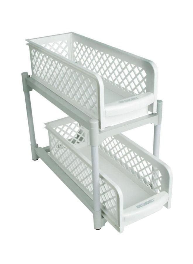 2-Tier Basket Drawer Rack White