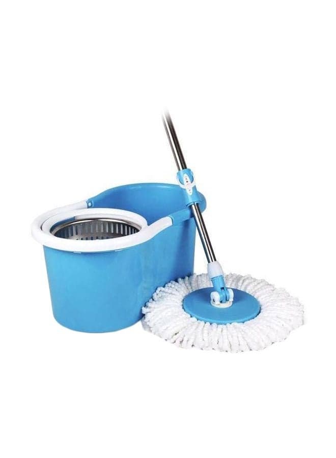 Spin Mop Bucket With Rotating Dry Heads Blue/White