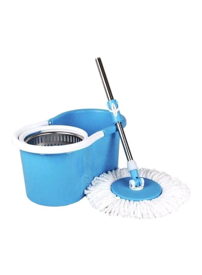 Floor Mop With Spin Bucket Blue/White/Silver