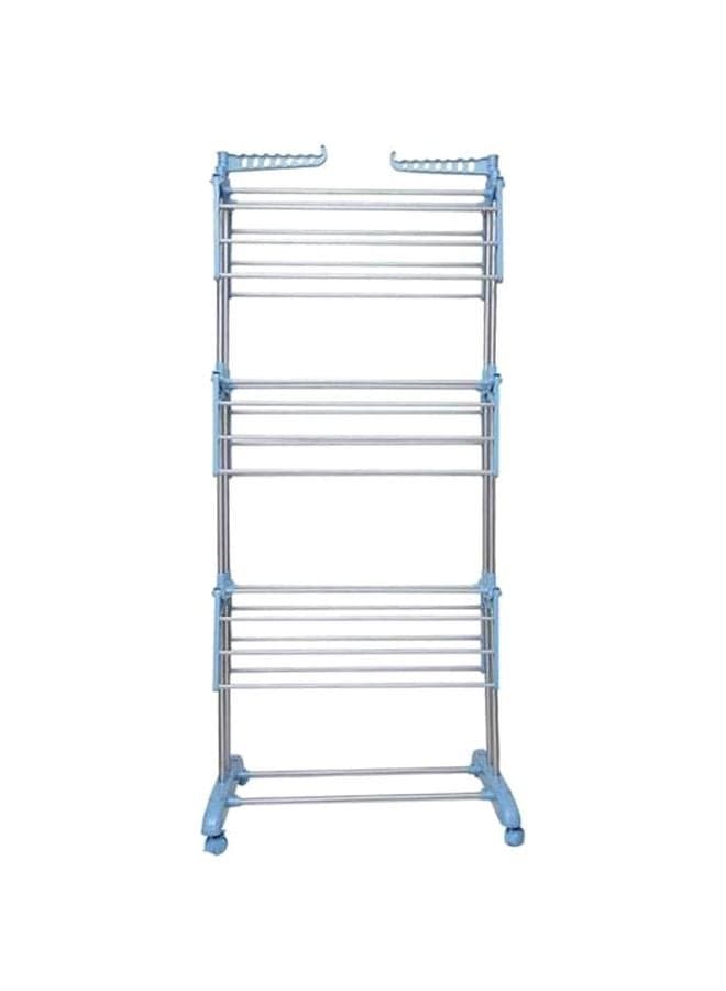 3 Layered Laundry Rack Silver/Blue 170x126cm