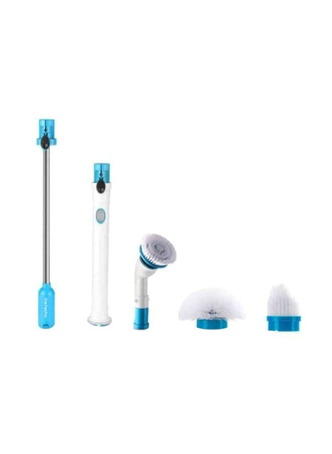 5-Piece Electric Powered Spin Scrubber Set White/Blue