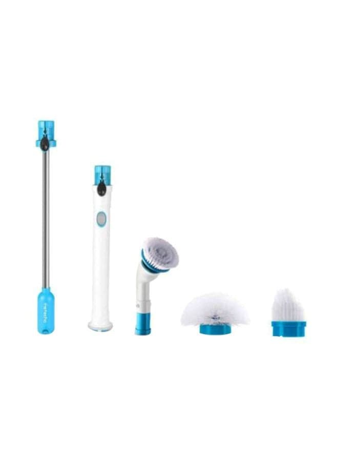 5-Piece Electric Powered Spin Scrubber Set White/Blue