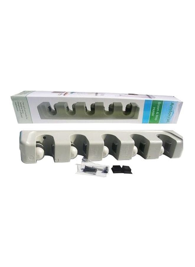 Wall Mount Mop Holder White 27x7.2x6.5cm