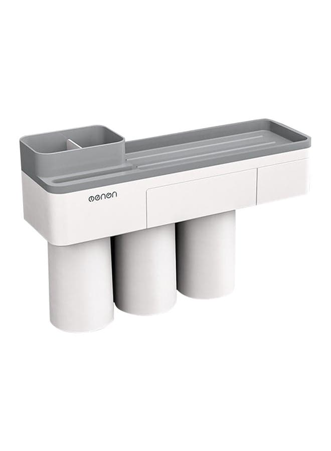 Wall Mounted Toothbrush Holder White 8.66x3.93x3.93inch