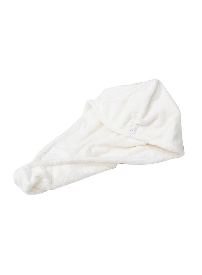 Hair Towel Wrap With Button White 16x3x12cm