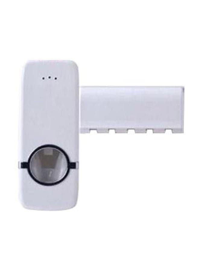 Toothbrush Holder With Toothpaste Dispenser White