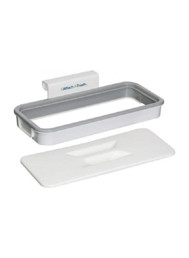 Hanging Trash Garbage Bag Holder With Lid White/Silver 20x5cm