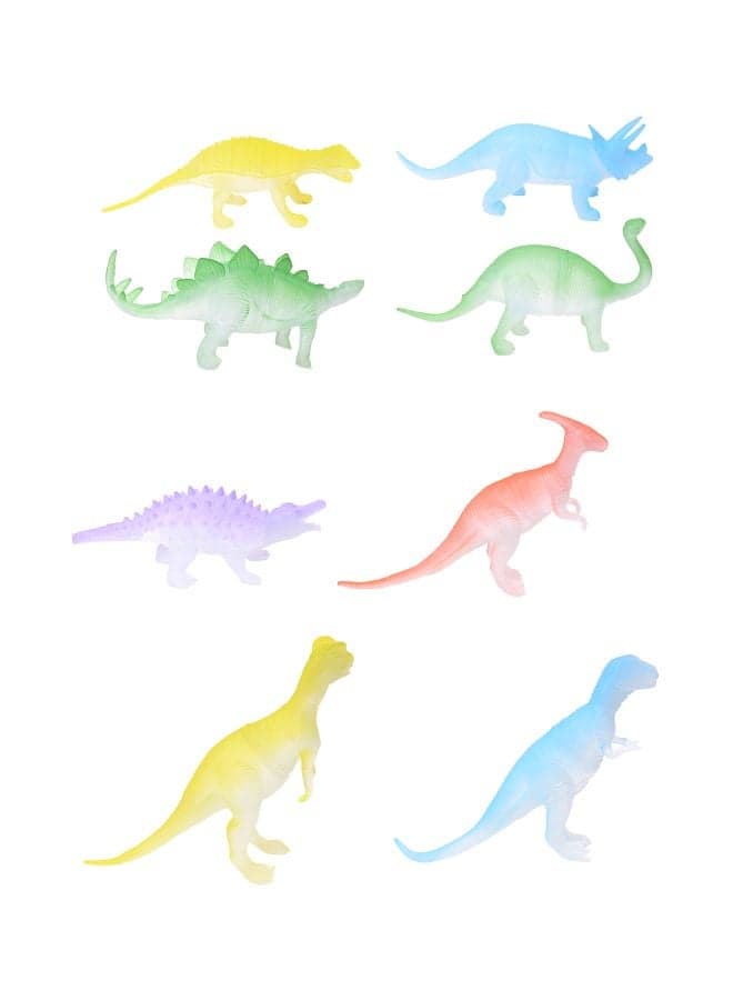 8-Piece Glow In The Dark Dinosaurs Animal Figure Set