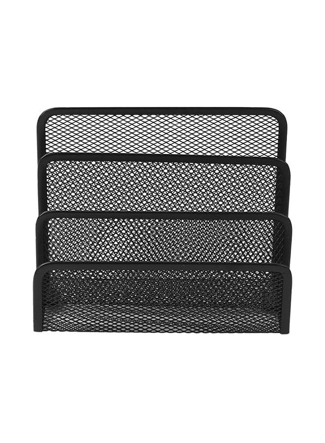 Metal Mesh Desk Mail File Book Organizer Stand Black