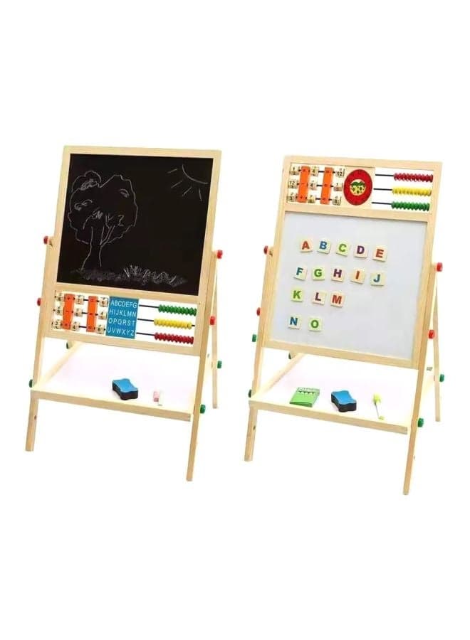 Double-Sided Wooden Easel Beige/White/Black