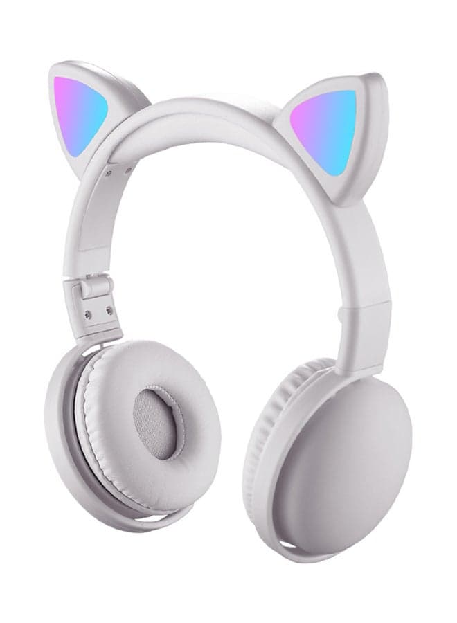 On-Ear Cat Ear Headphones White