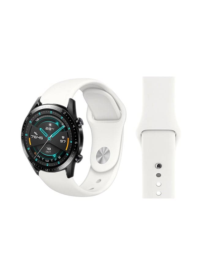 Stylish Silicone Replacement Band For Huawei Watch GT/GT2 Soft White