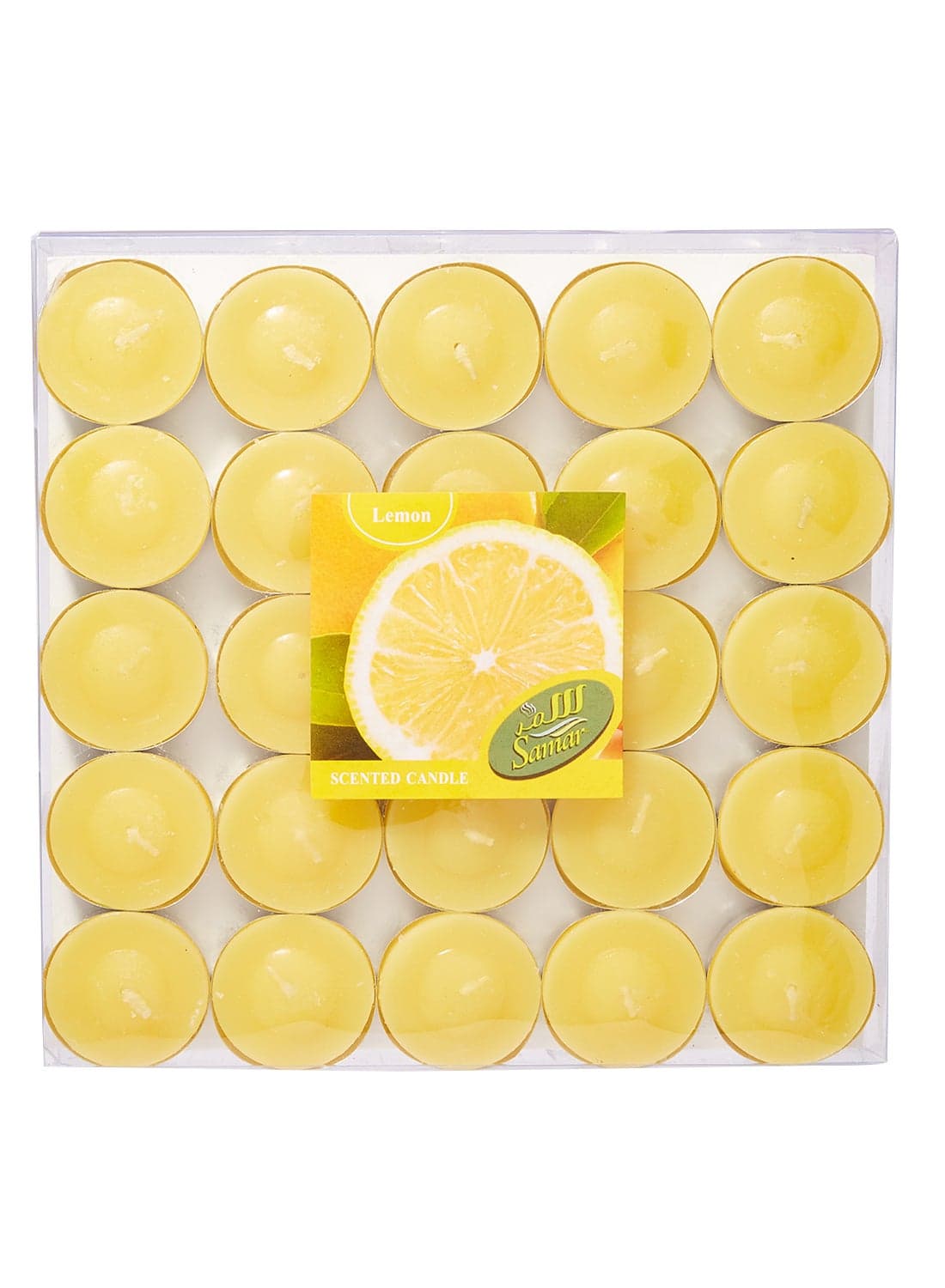 50-Piece Tea Light Scented Candle Yellow 18.5cm