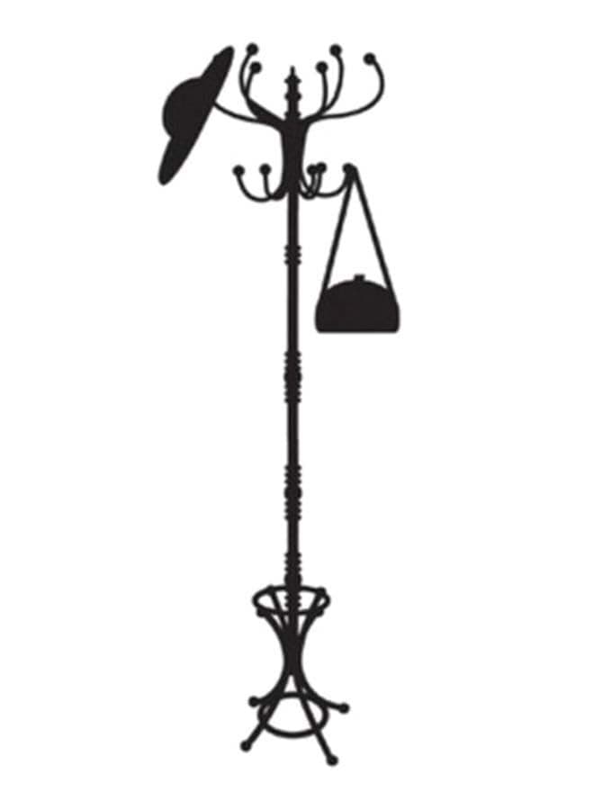Coat Hanger Decorative Wall Sticker Black 50 x 70centimeter
