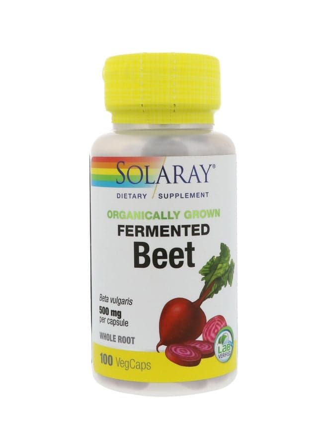 Organically Grown Fermented Beet Dietary Supplement 500 mg - 100 Vegcaps