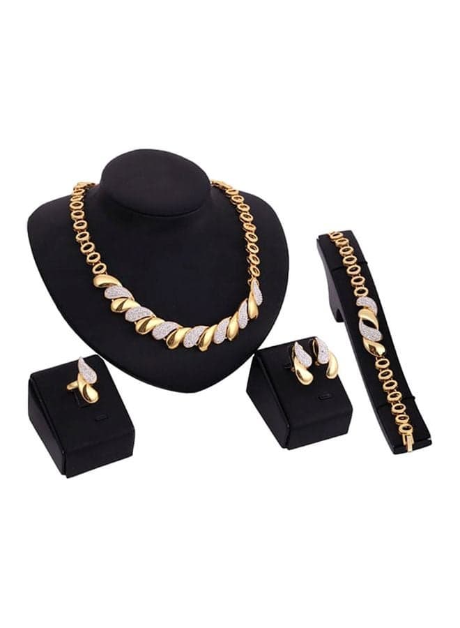 5-Piece Rhinestone Studded Jewelry Set