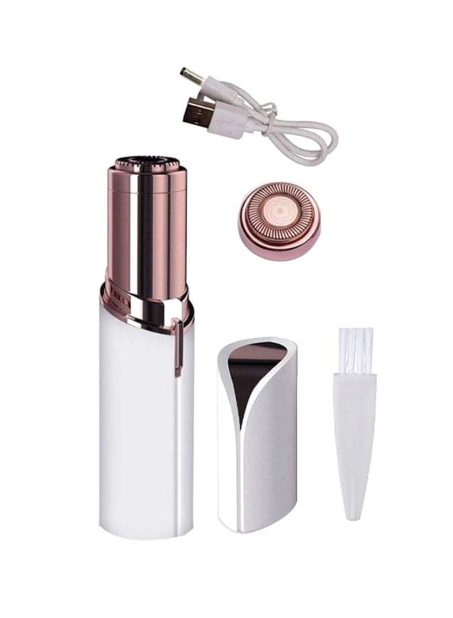 USB Rechargeable Facial Hair Remover White/Gold