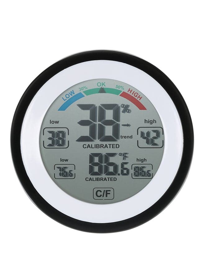 Digital Temperature Humidity Meter Alarm Clock Black
