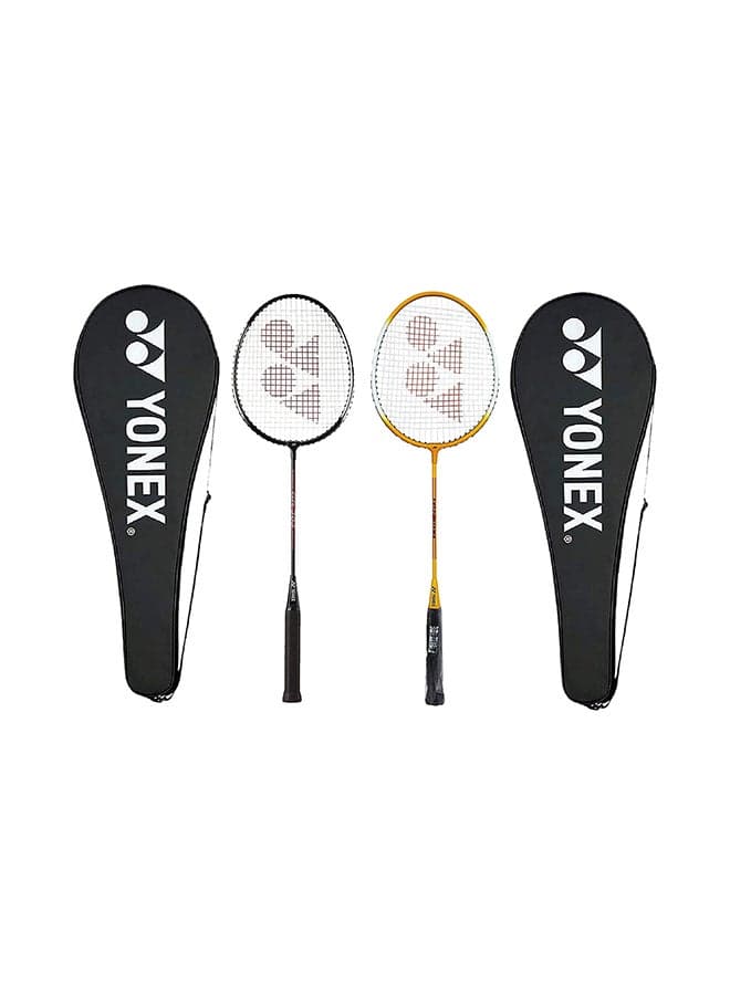 3-Piece Badminton Racquet With Full Cover Set 69x25x5cm