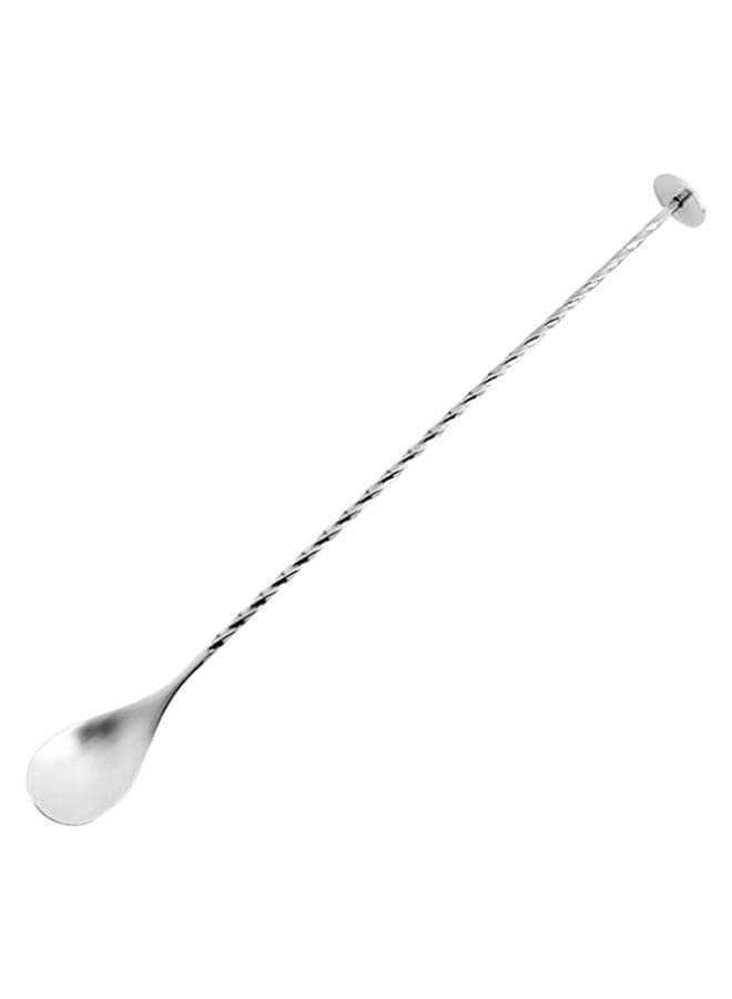 Spiral Pattern Cocktail Shaker Spoon Silver 12inch