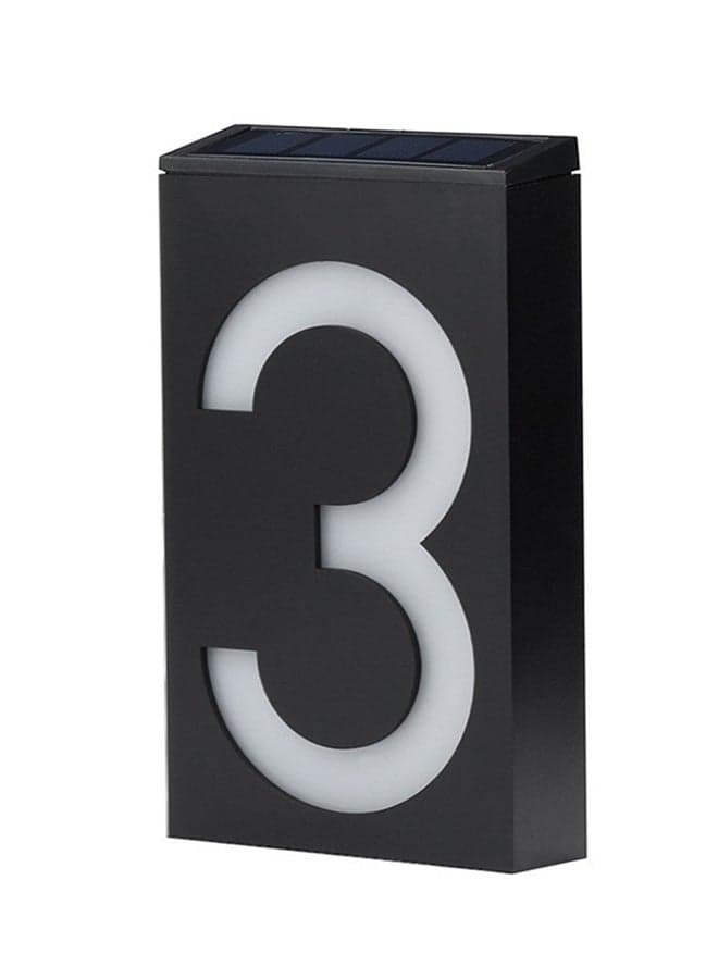 Lamp House Number Porch Lights With Solar Pannel Black/White 21x12x12centimeter