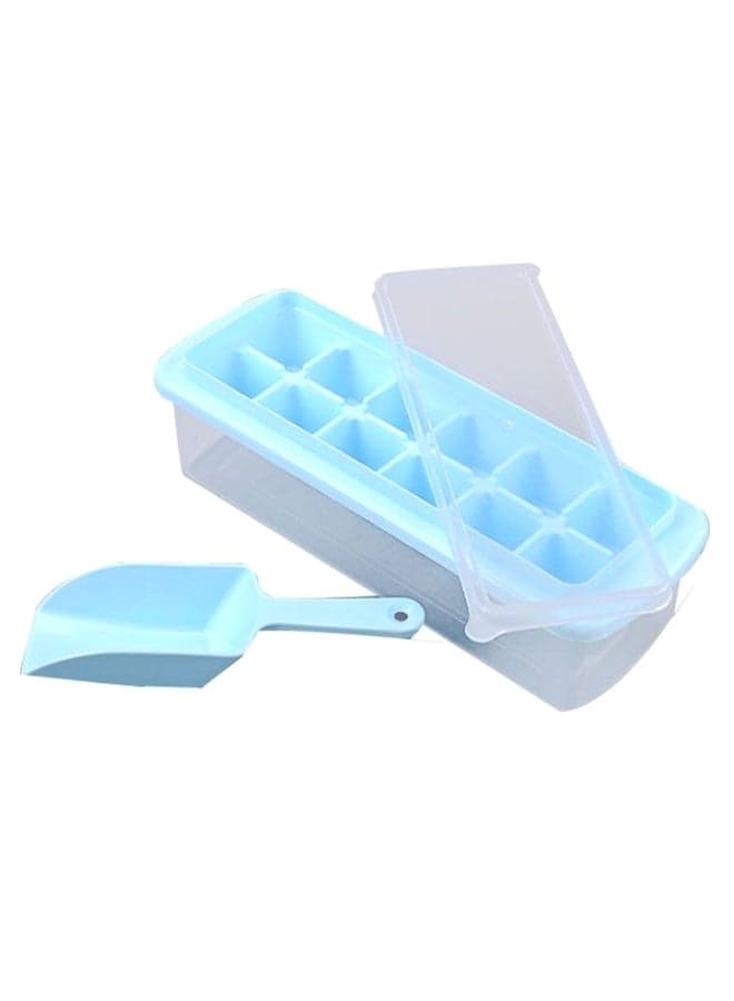 12-Cavity Ice Cube Tray With Accessory Blue/Clear 9.5 x 26cm
