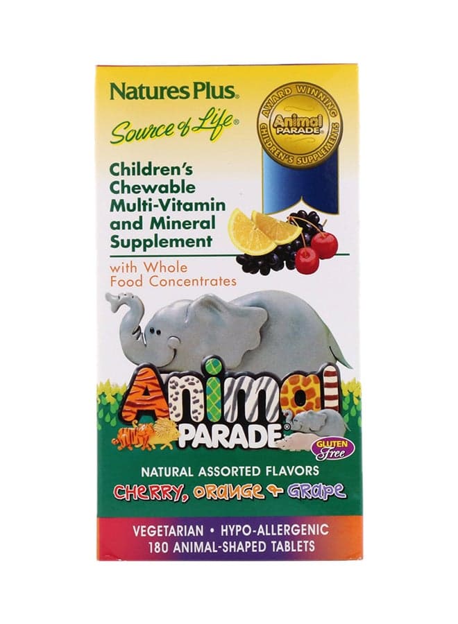 Animal Parade Multi-Vitamin And Mineral Assorted Flavors-180 Animal-Shaped Tablets