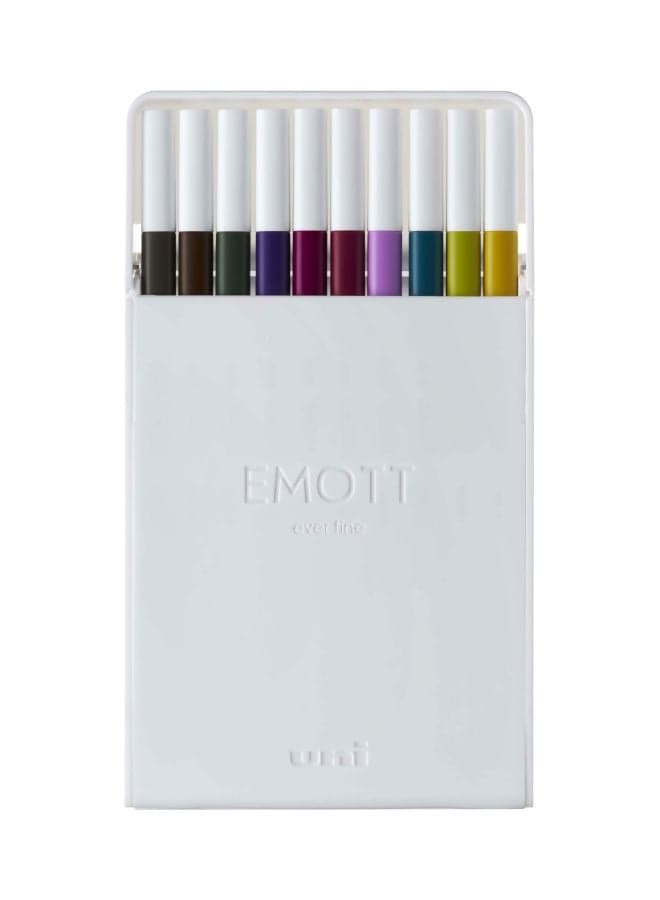 Set Of 10 Emott Fineliner Pens Multicolour