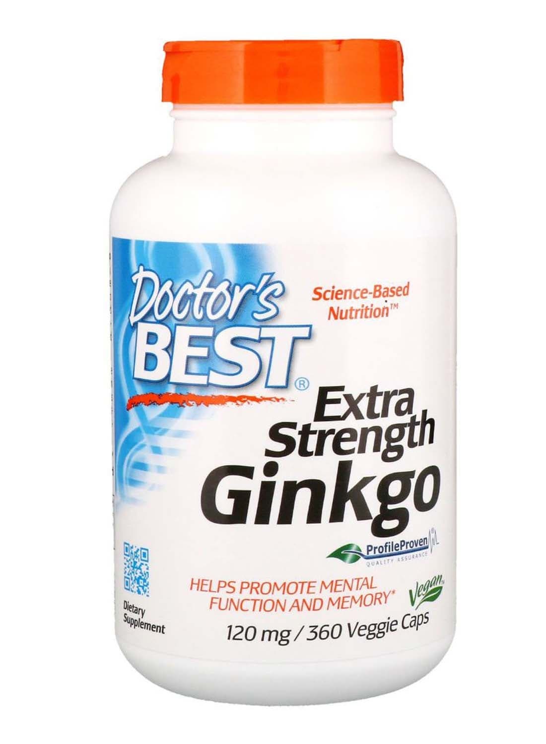 Extra Strength Ginkgo Supplement - 360 Veggie Capsules