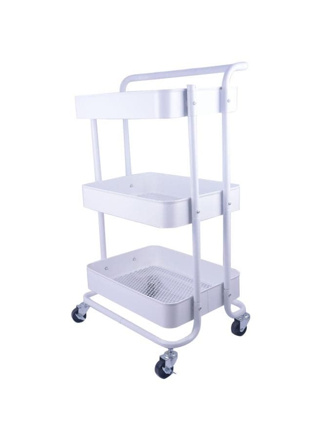 3-Tier Vegetable Rack With Wheels White 72x40x28cm