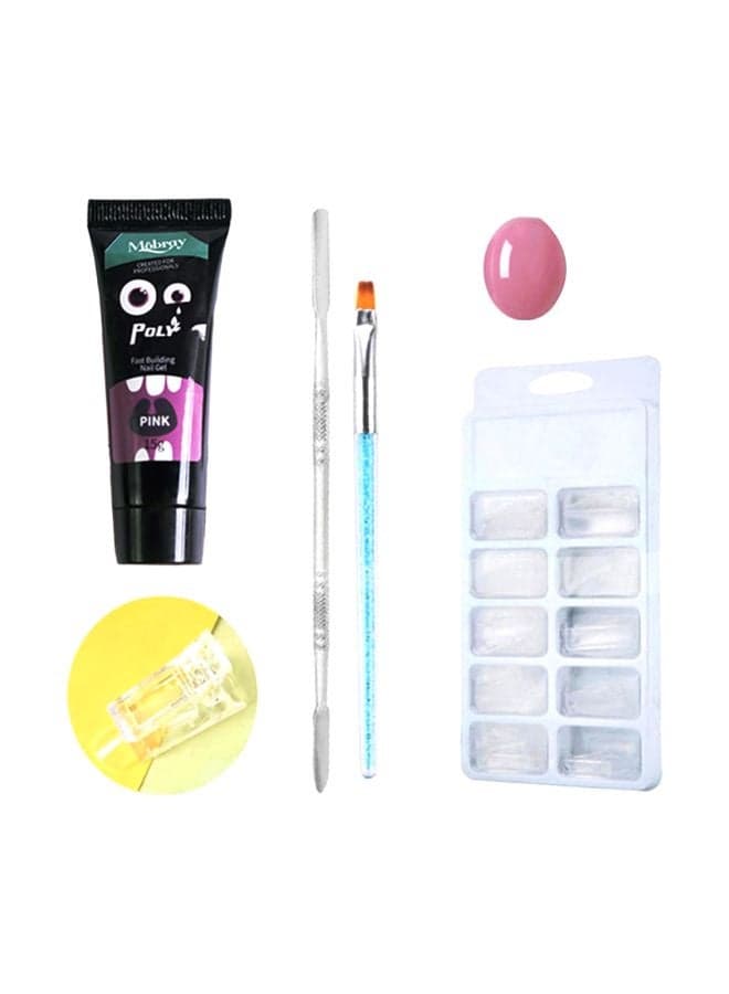 105 Piece-Poly Nail Gel/Nail brush/Tool Kit Pink/White