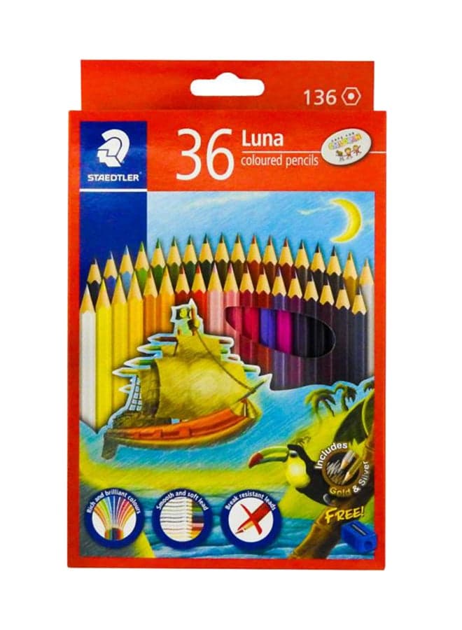 Luna Coloring Pencil Set, Pack Of 36 Multicolour