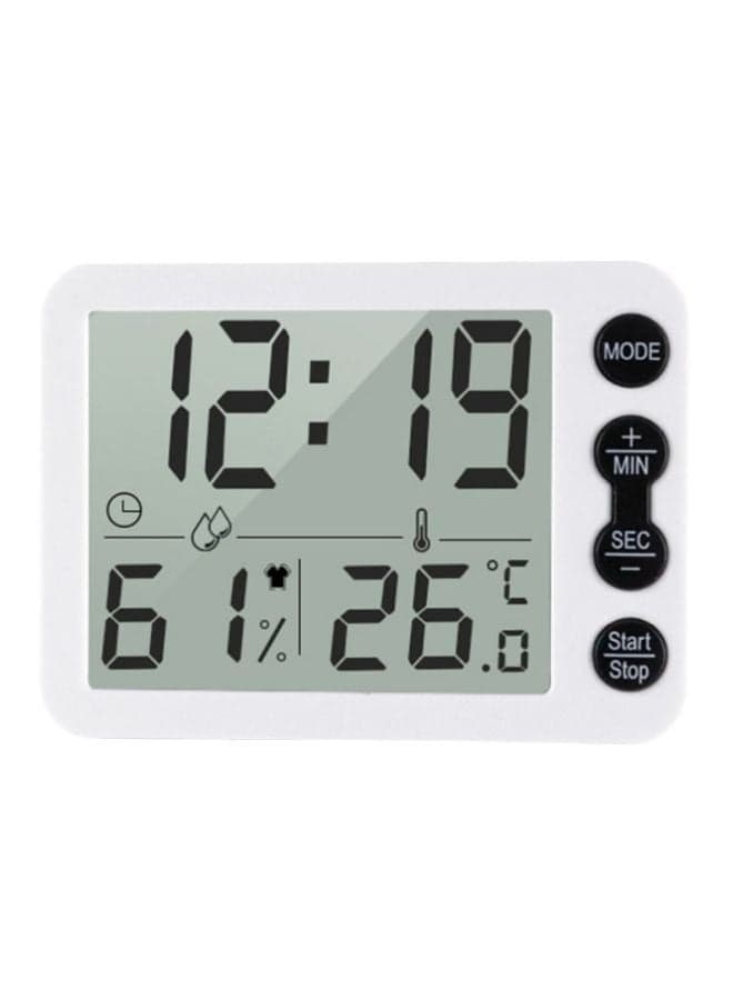 Digital Indoor Thermometer And Hygrometer With Clock