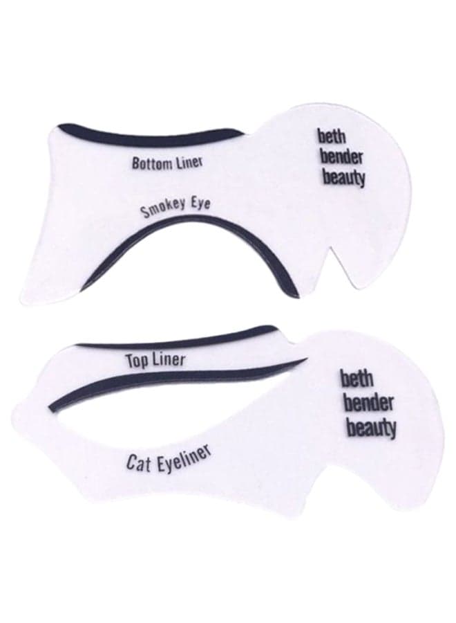 2-Piece Cat And Smokey Eyeliner Stencil Set White/Black