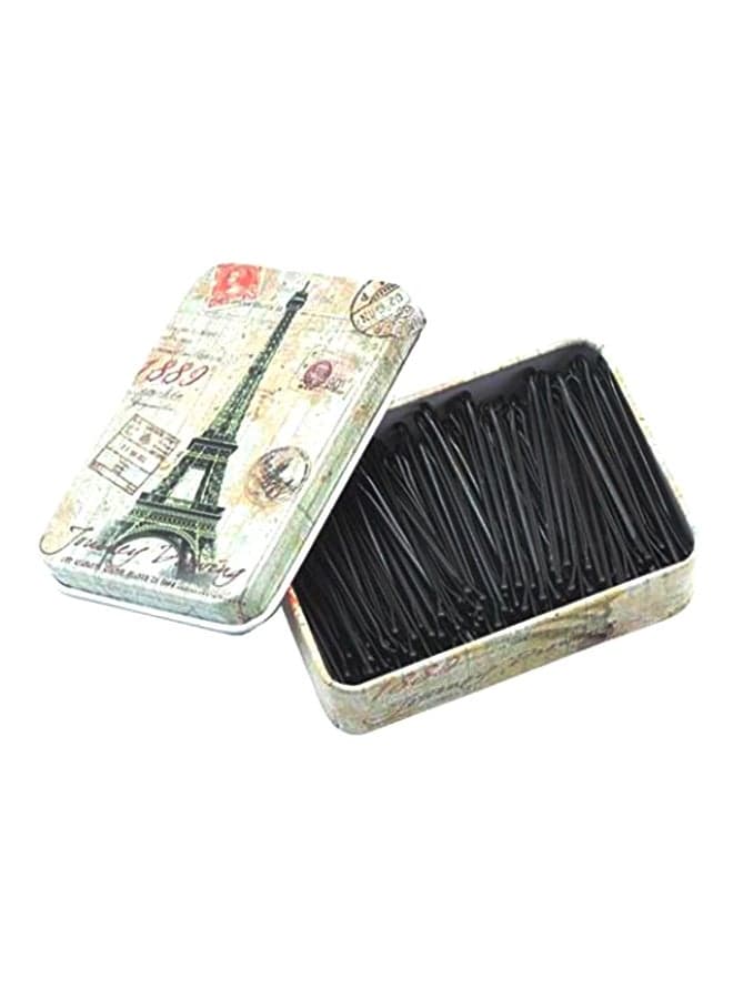 150-Piece Bobby Hair Pins With Box Black 5.5cm