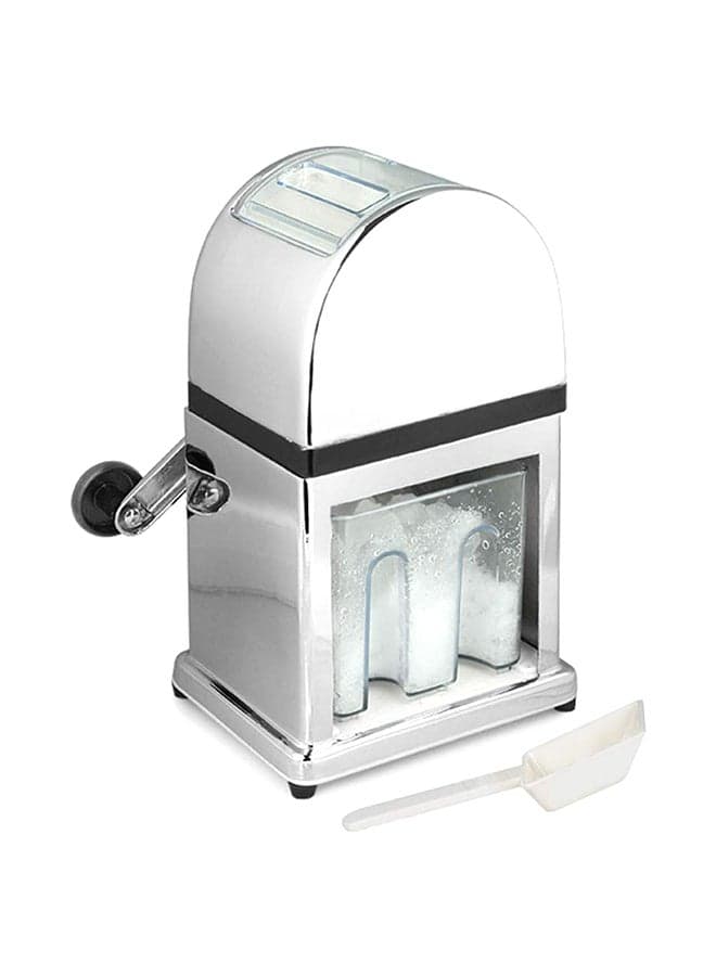 Stylish Chrome Plated Ice Crusher With Ice Tray And Scoop White 16 X 16 X 27centimeter
